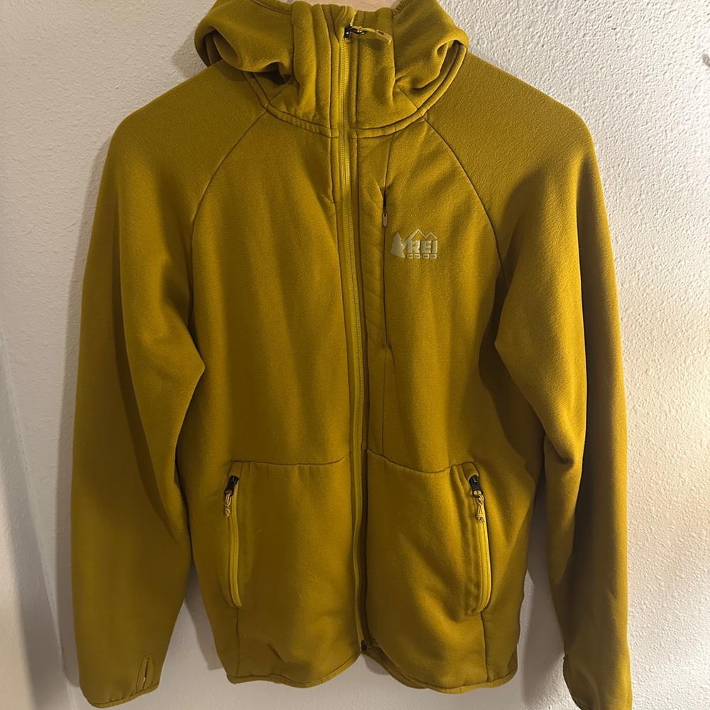 REI Coop Flash Hyperstretch Fleece Jacket RARE Mustard Color